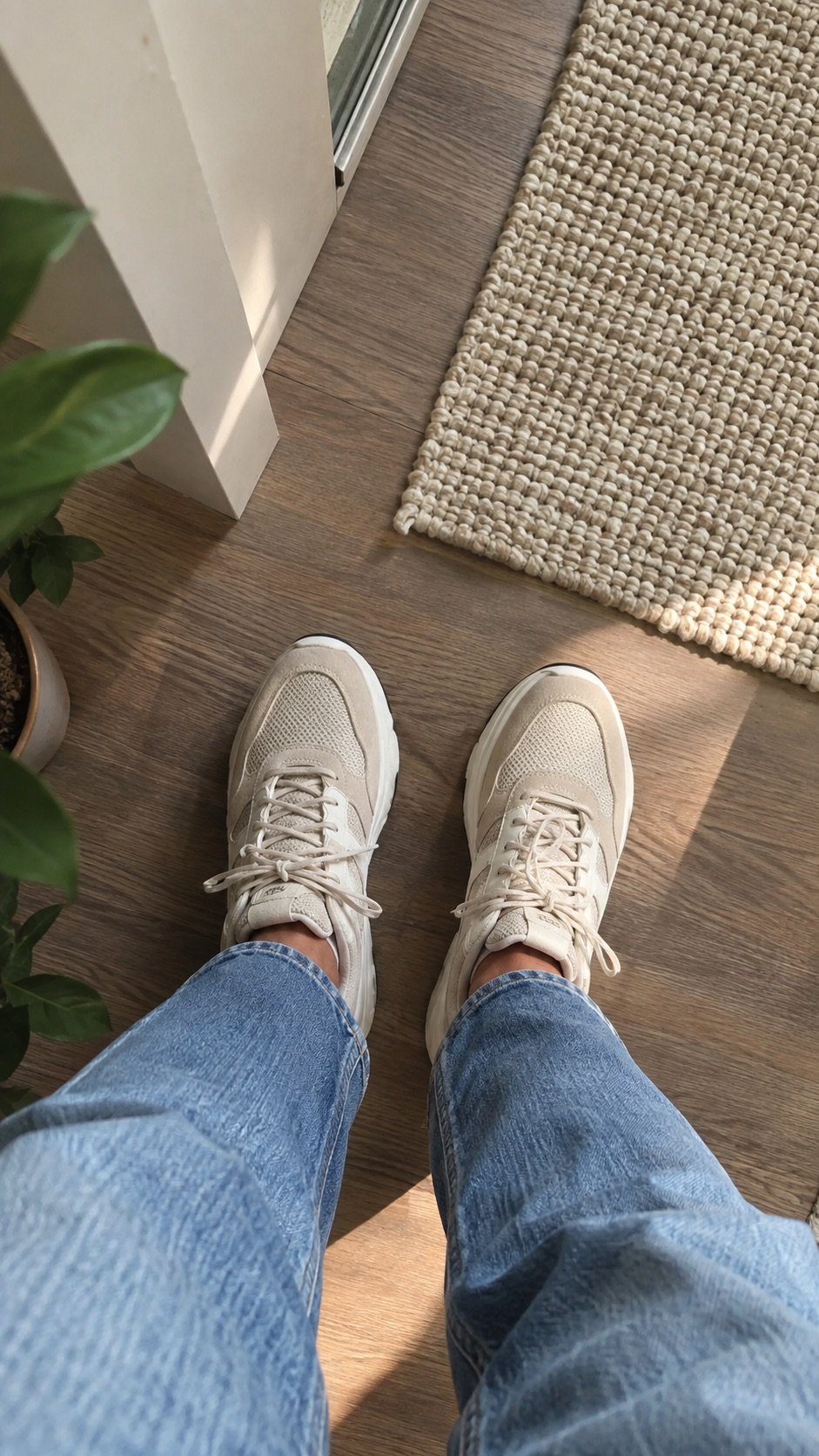 A pair of trainers someone is deciding whether to keep